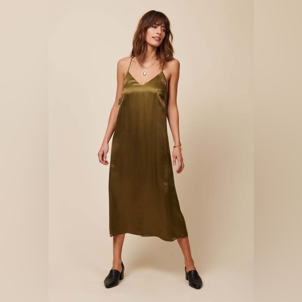Whimsy + Row Olive Green Midi Dress